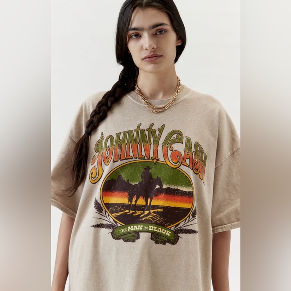 Urban Outfitters Tops - Johnny Cash Man In Black T-Shirt Dress